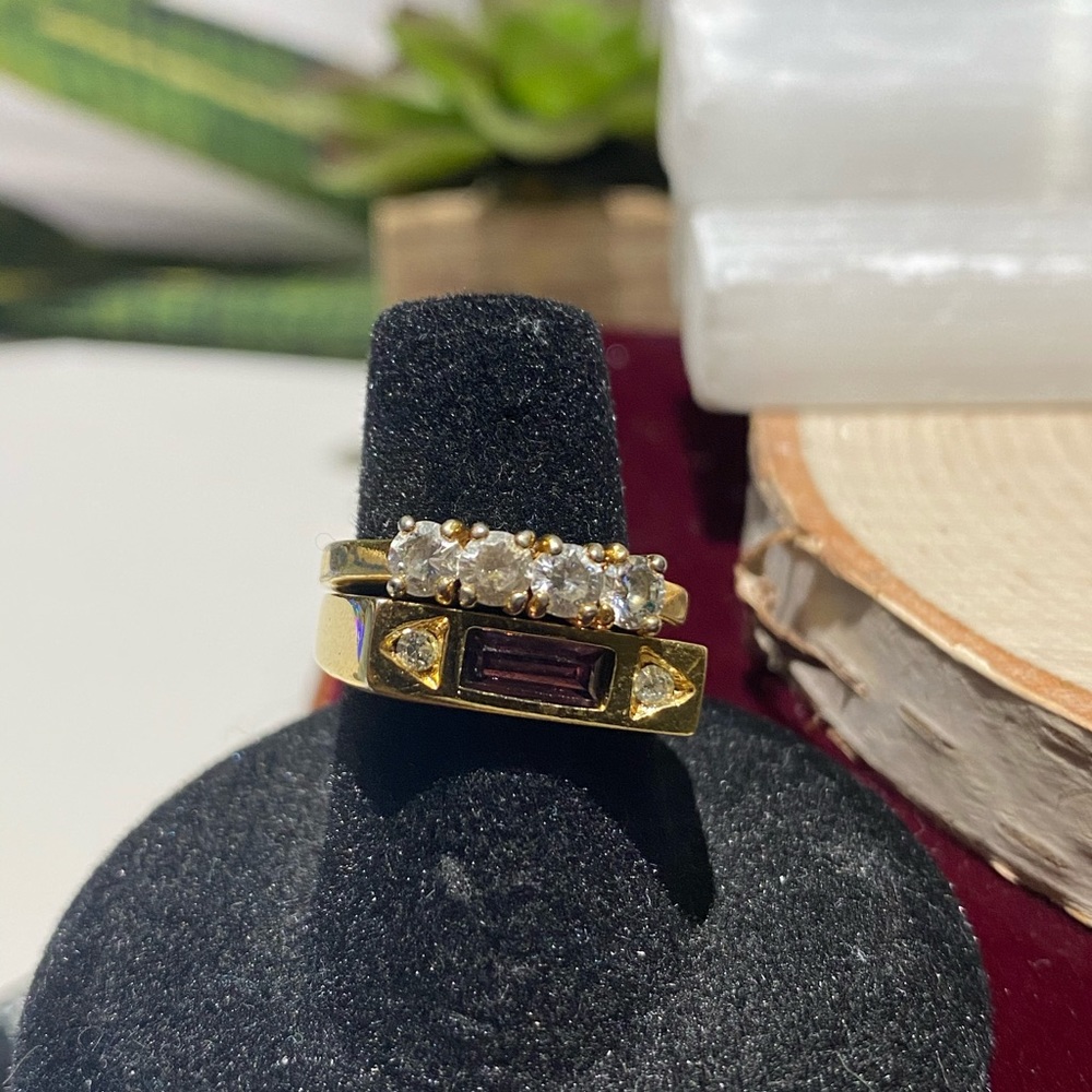 2 Stackable Goldtone Rings - image 2